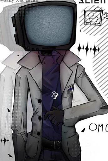 🤍 Стикер «scientist tv man / skibidi toilet» для Telegram