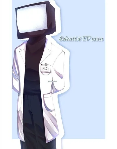 🤍 Стикер «scientist tv man / skibidi toilet» для Telegram
