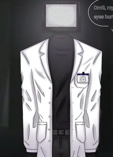 🤍 Стикер «scientist tv man / skibidi toilet» для Telegram