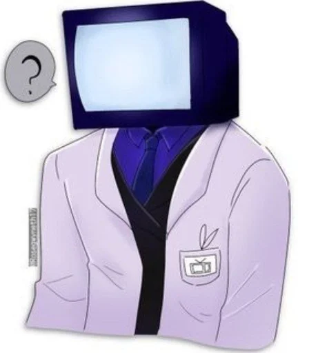 🌟 Стикер «scientist tv man / skibidi toilet» для Telegram