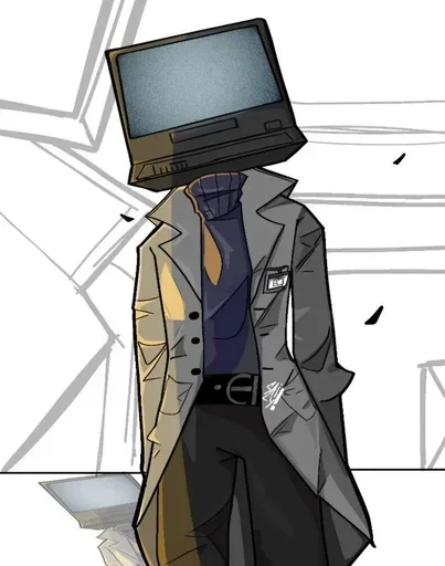 🤍 Стикер «scientist tv man / skibidi toilet» для Telegram