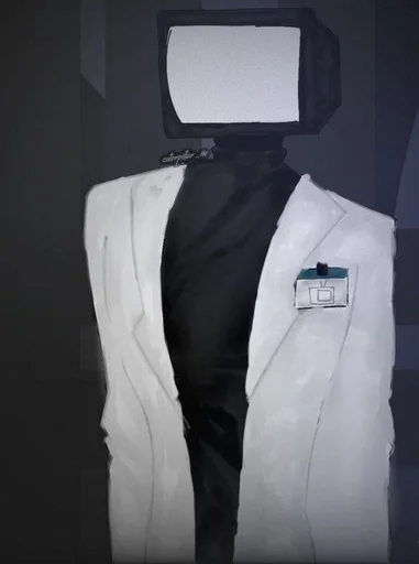 🤍 Стикер «scientist tv man / skibidi toilet» для Telegram