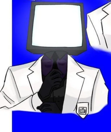 🤍 Стикер «scientist tv man / skibidi toilet» для Telegram