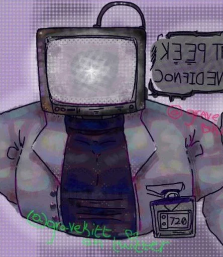 🤍 Стикер «scientist tv man / skibidi toilet» для Telegram
