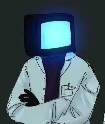 🤍 Стикер «scientist tv man / skibidi toilet» для Telegram