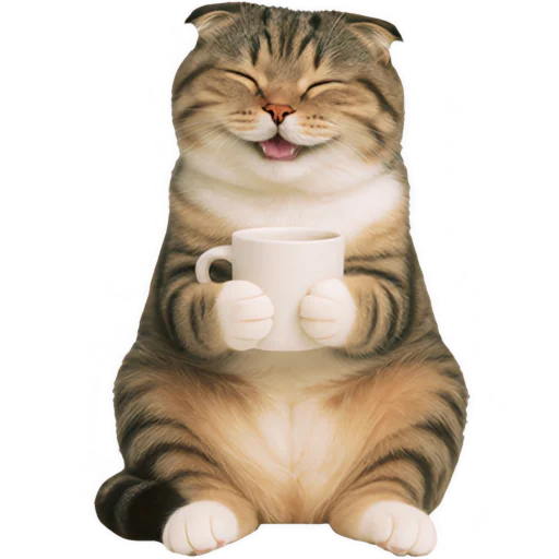 ☕️ Стикер «Шотландский кот» для Telegram