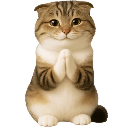 🙏 Стикер «Шотландский кот» для Telegram
