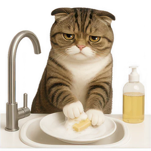 🚰 Стикер «Шотландский кот» для Telegram