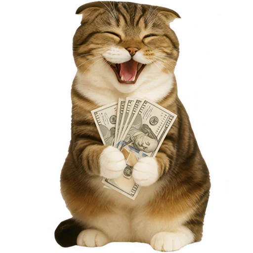 🤑 Стикер «Шотландский кот» для Telegram