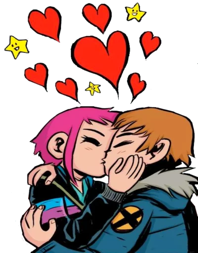 😘 Стикер «Scott and Ramona» для Telegram
