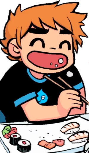 😁 Стикер «Scott and Ramona» для Telegram
