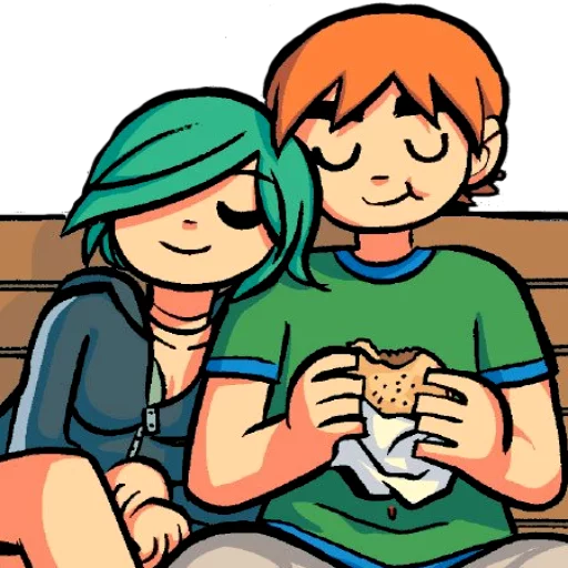 😍 Стикер «Scott and Ramona» для Telegram