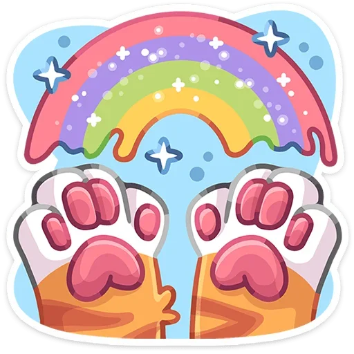 🌈 Стикер «Лапки царапки» для Telegram