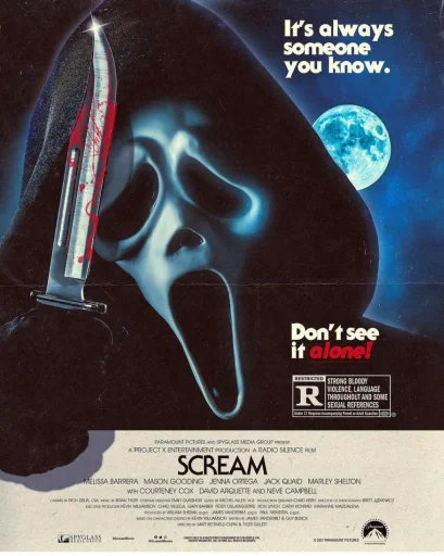 Стикерпак Scream poster для Telegram