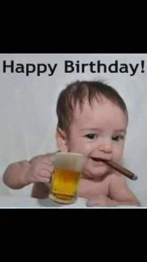 🍺 Стикер «С днём рождения» для Telegram