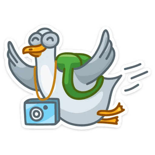 📷 Стикер «Сегодня к нам прилетела чайка по имени Джо.» для Telegram