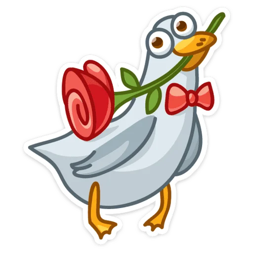 🌹 Стикер «Сегодня к нам прилетела чайка по имени Джо.» для Telegram