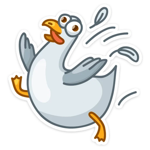 😳 Стикер «Сегодня к нам прилетела чайка по имени Джо.» для Telegram