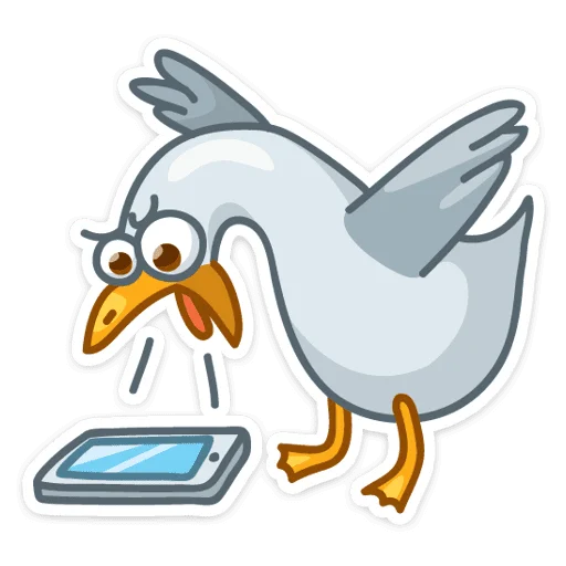 😠 Стикер «Сегодня к нам прилетела чайка по имени Джо.» для Telegram