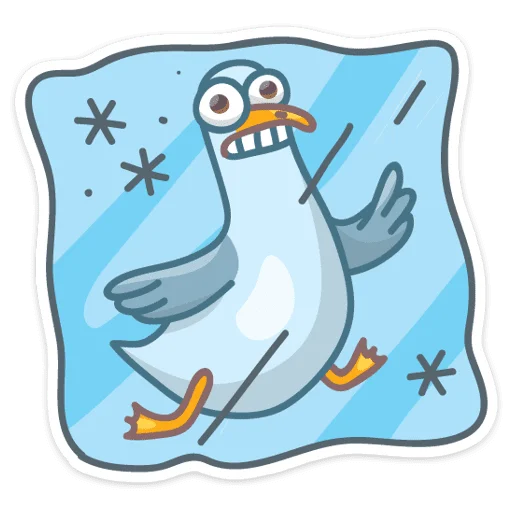🥶 Стикер «Сегодня к нам прилетела чайка по имени Джо.» для Telegram