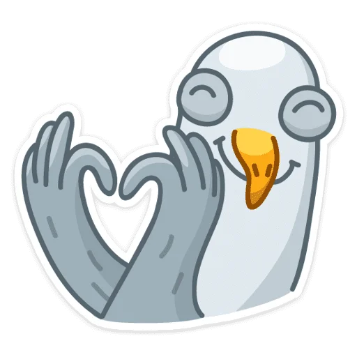 ❤ Стикер «Сегодня к нам прилетела чайка по имени Джо.» для Telegram