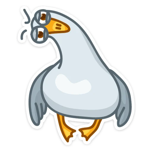 😑 Стикер «Сегодня к нам прилетела чайка по имени Джо.» для Telegram