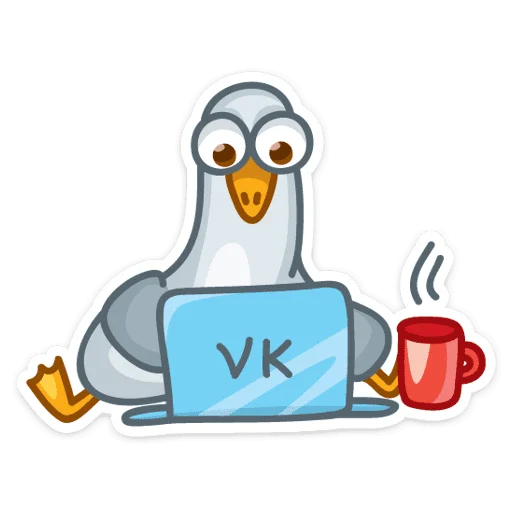 ☕ Стикер «Сегодня к нам прилетела чайка по имени Джо.» для Telegram