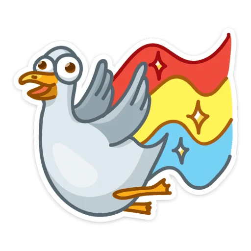 ☺️ Стикер «Сегодня к нам прилетела чайка по имени Джо.» для Telegram
