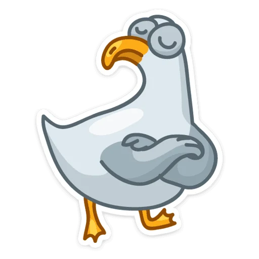 😝 Стикер «Сегодня к нам прилетела чайка по имени Джо.» для Telegram