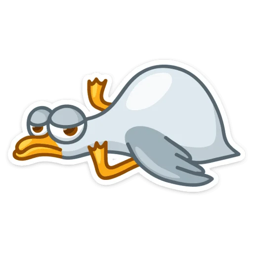 🤪 Стикер «Сегодня к нам прилетела чайка по имени Джо.» для Telegram