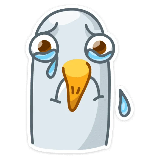 😢 Стикер «Сегодня к нам прилетела чайка по имени Джо.» для Telegram