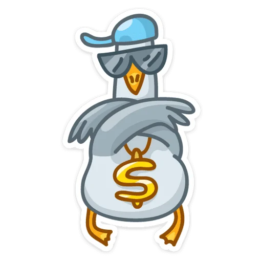 😎 Стикер «Сегодня к нам прилетела чайка по имени Джо.» для Telegram