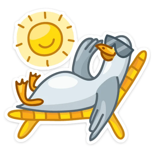 ☀ Стикер «Сегодня к нам прилетела чайка по имени Джо.» для Telegram