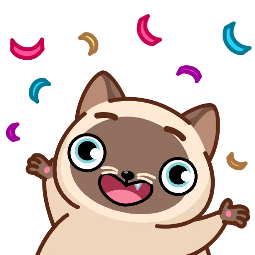 🥳 Стикер «Сиамский кот» для Telegram