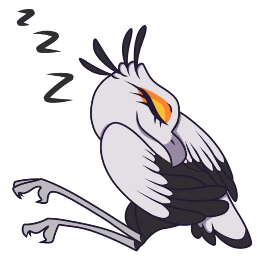 😴 Стикер «Птица Секретарь» для Telegram
