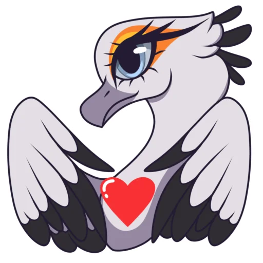 ❤️ Стикер «Птица Секретарь» для Telegram