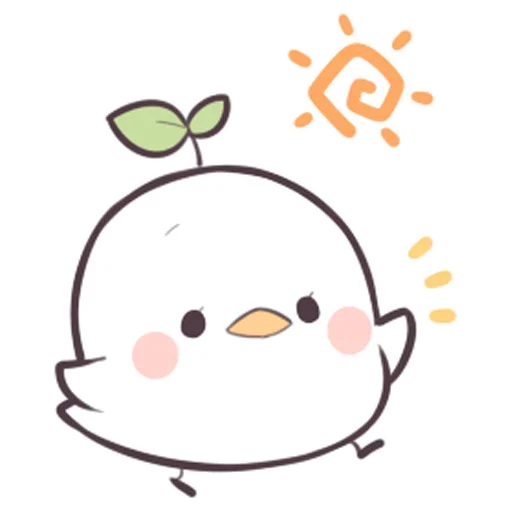 ☀ Стикер «Птичка проросток» для Telegram