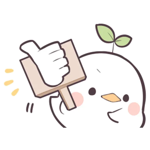 👍 Стикер «Птичка проросток» для Telegram