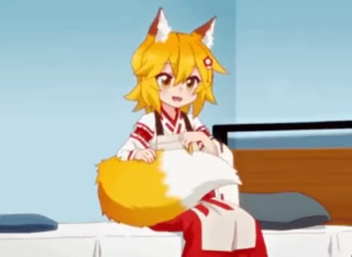 😾 Стикер «The Helpful Fox Senko San» для Telegram