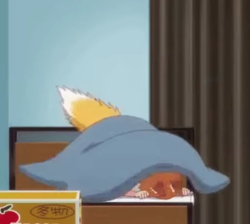😴 Стикер «The Helpful Fox Senko San» для Telegram