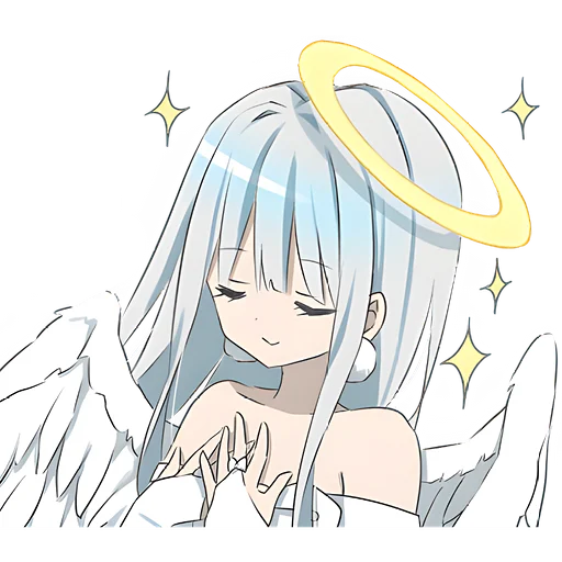 😇 Стикер «Серебряный ангел» для Telegram
