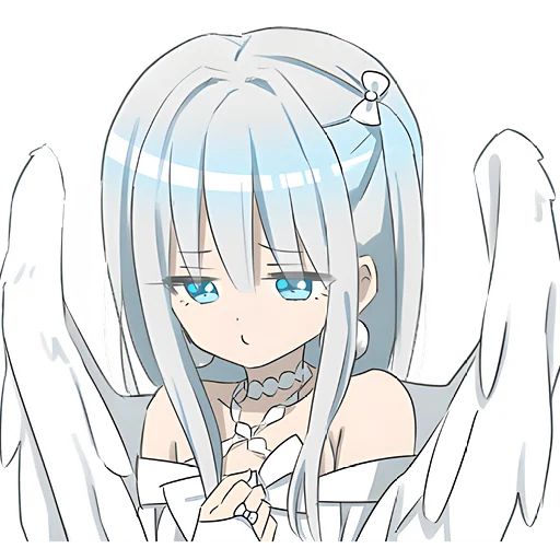 😔 Стикер «Серебряный ангел» для Telegram