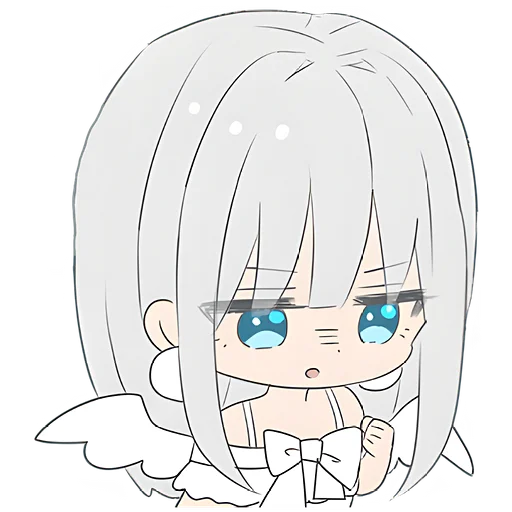 😔 Стикер «Серебряный ангел» для Telegram