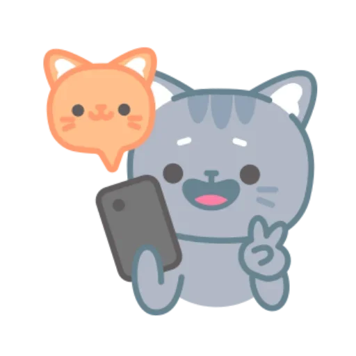 ✌️ Стикер «серый китик» для Telegram