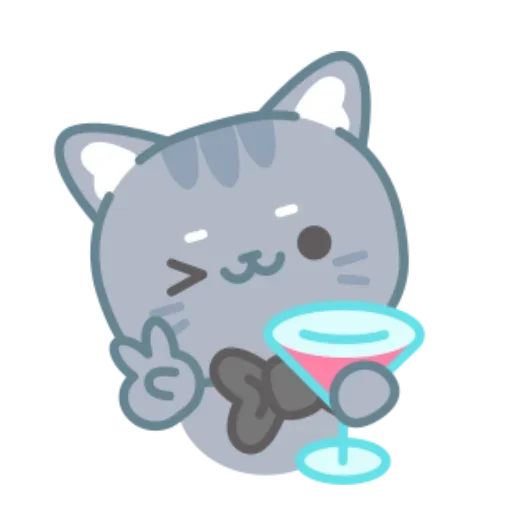 🍷 Стикер «серый китик» для Telegram