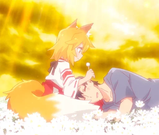 ❤️ Стикер «Sewayaki Kitsune no Senko san» для Telegram