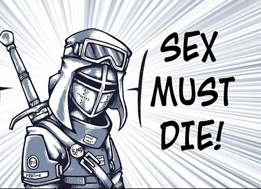 👆 Стикер «Sex must die» для Telegram
