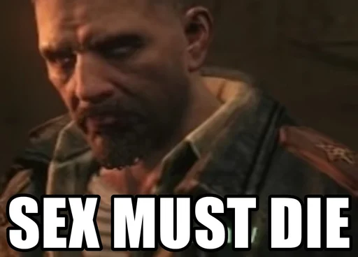 👆 Стикер «Sex must die» для Telegram