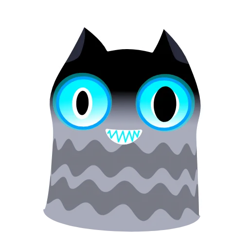 Стикер 11 🫠Смайлы с кисой Shadow Kitty