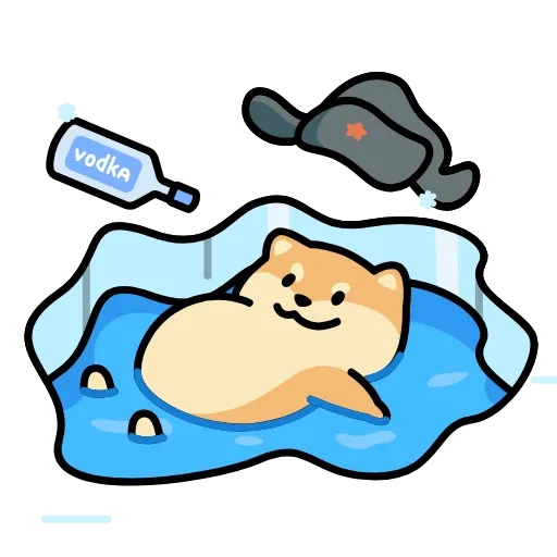 Стикер 47 Dog Wif Shapka